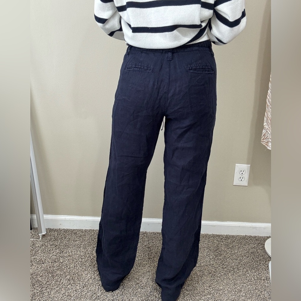 COPY - J.Crew City Fit Navy Linen Pants, 4
